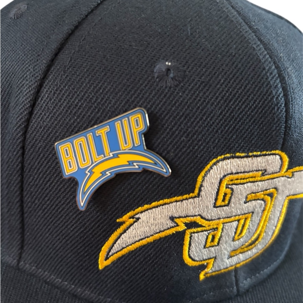 Chargers hat San Diego padres hat Black Snapback Hat with custom hat pin new hat - Picture 2 of 3